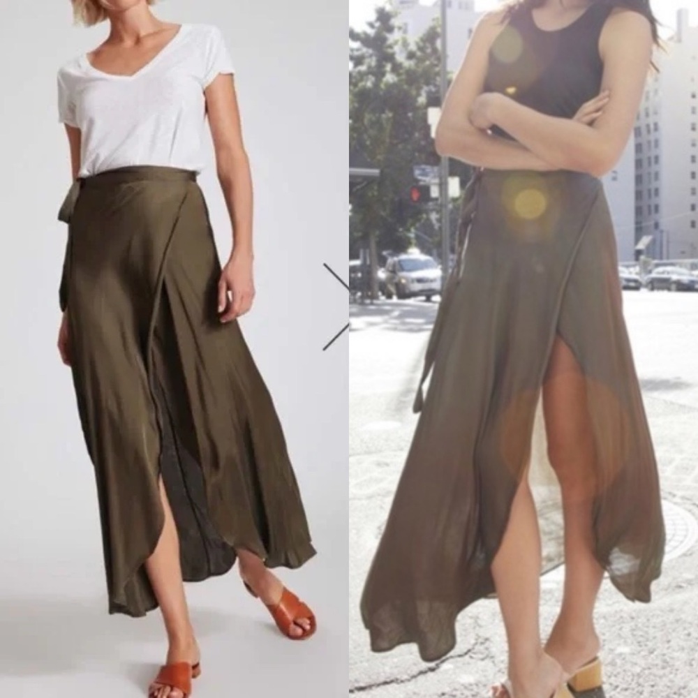 Nation LTD | Bianca Satin Wrap Skirt